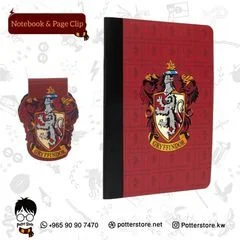 Gryffindor Notebook and Page Clip Set