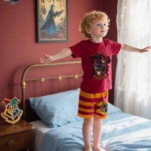 kids red terno short