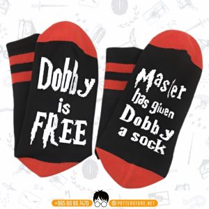 Dobby Long Socks Black & Red